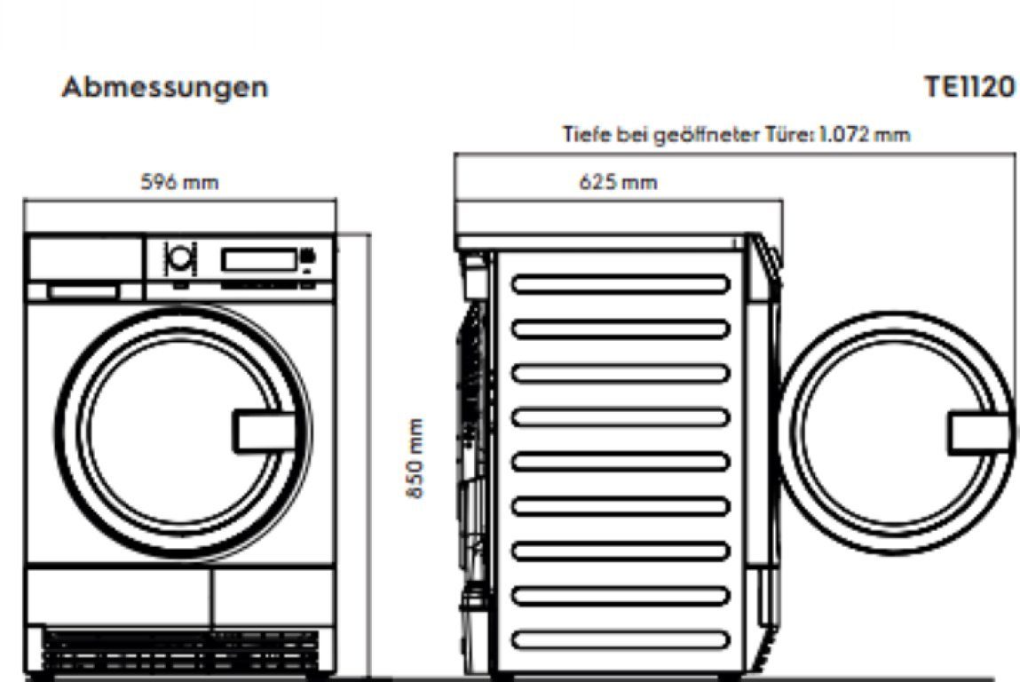 Electrolux Kondenstrockner Electrolux TE1120 8kg Gewerbe-Kondenstrockner, Edelstahl