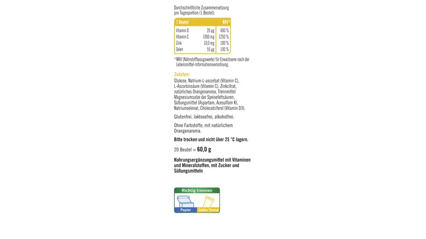 Taxofit Vitamin C 1000 + Zink + D3 Direkt