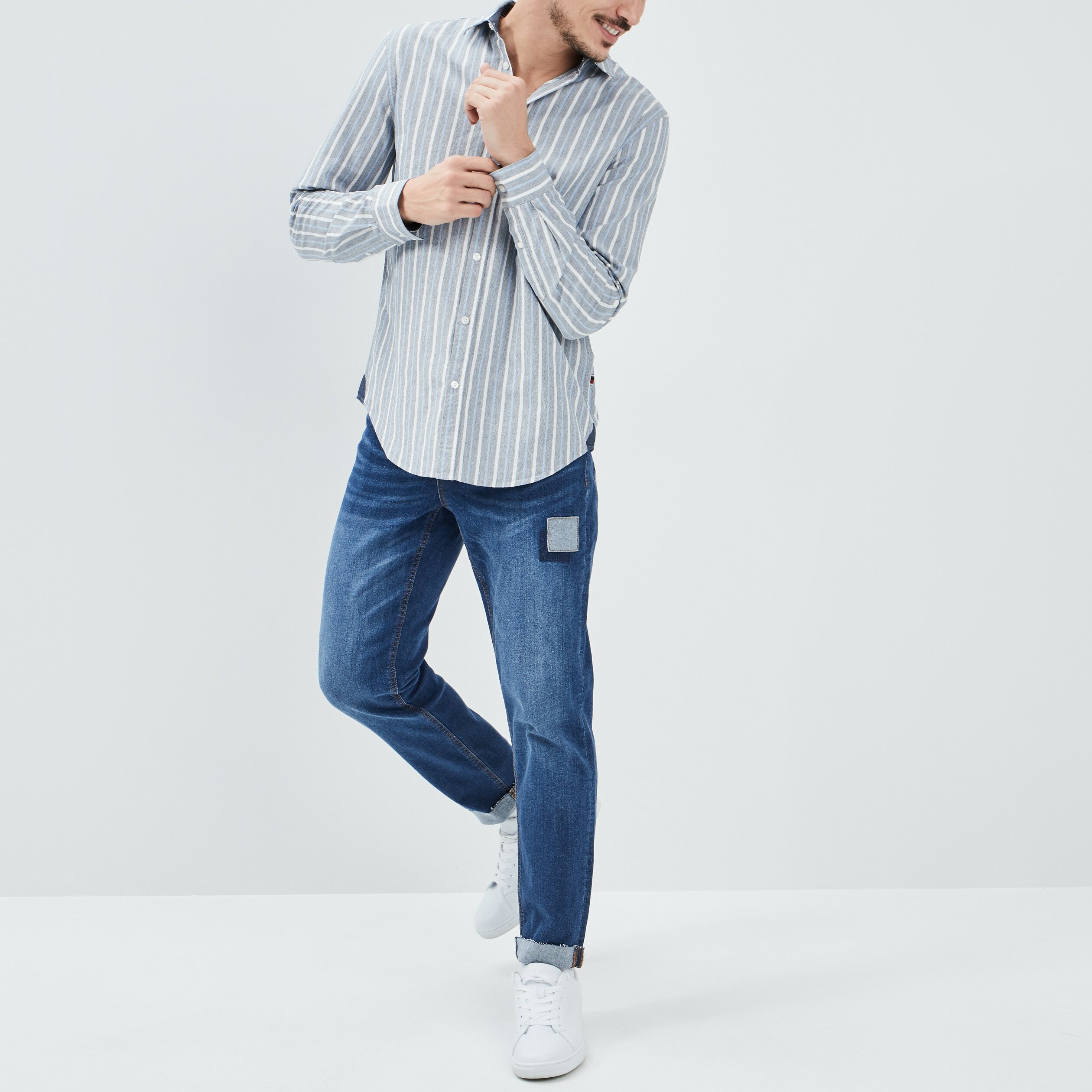 Jeans straight Creeks denim double stone homme | La Halle
