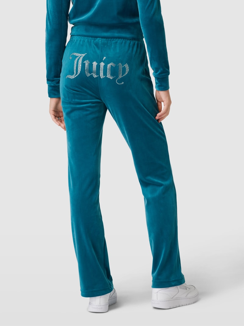 Sweatpants mit Strasssteinbesatz Modell 'TINA' in petrol