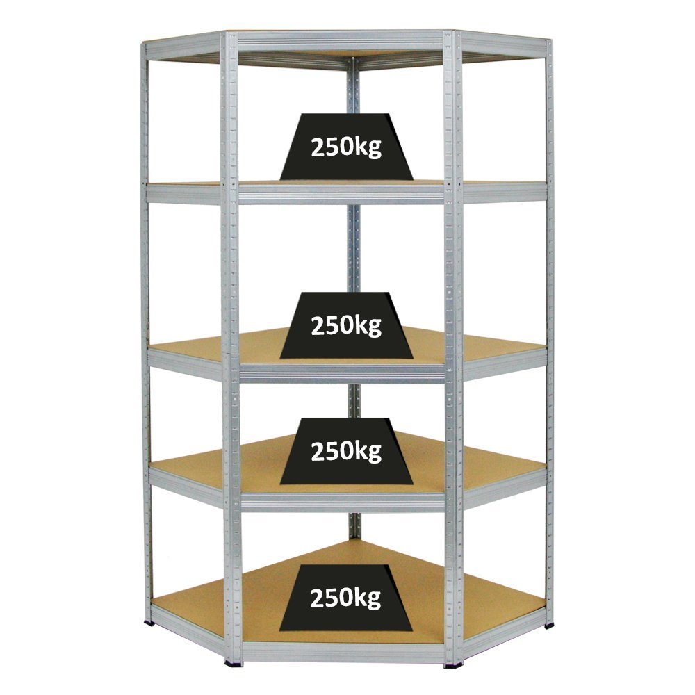PROREGAL® Eckregal Eckregal Slim Elephant, HxBxT 180x90x45 cm, Fachlast 250kg, Verzinkt