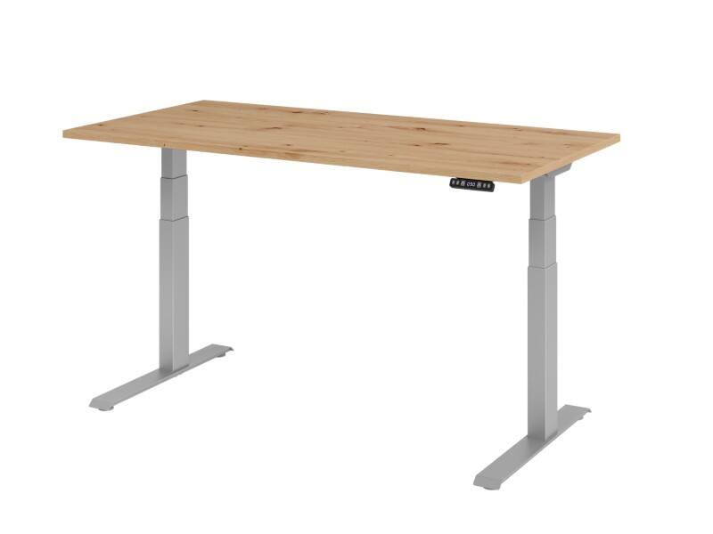 Hammerbacher Sitz-Steh-Arbeitsplatz XDKB16 Eiche Silber