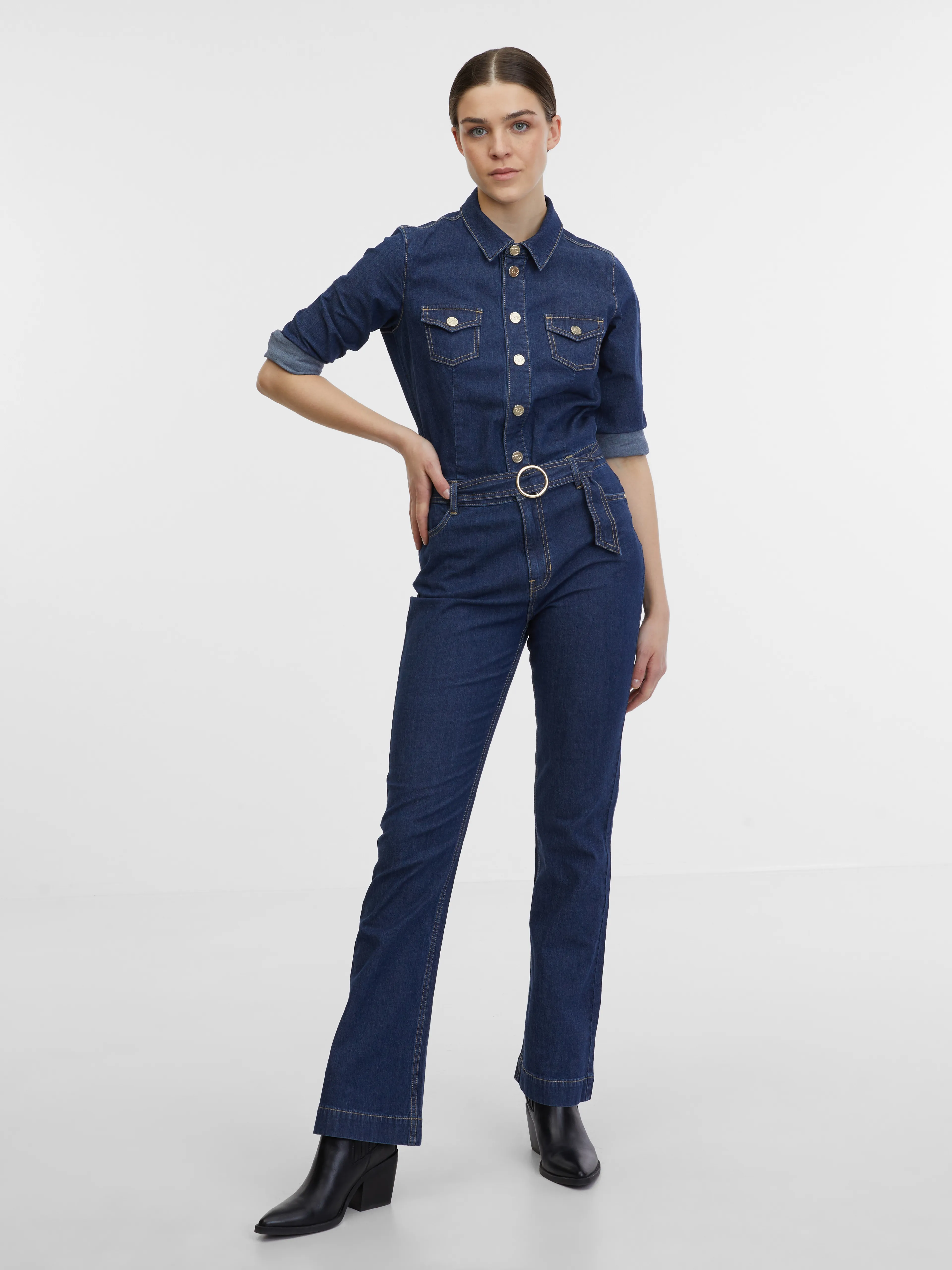 Dunkelblauer Jeans-Overall Damen ORSAY