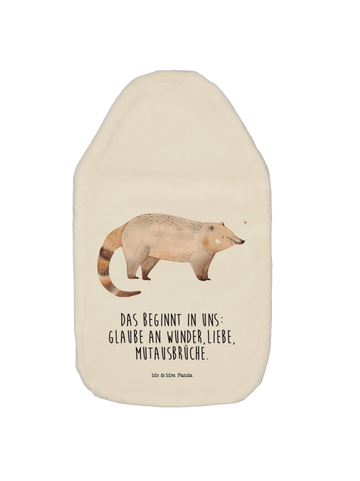 Mr. & Mrs. Panda Wärmflasche Nasenbaer mit Spruch in Weiß günstig kaufen onesize