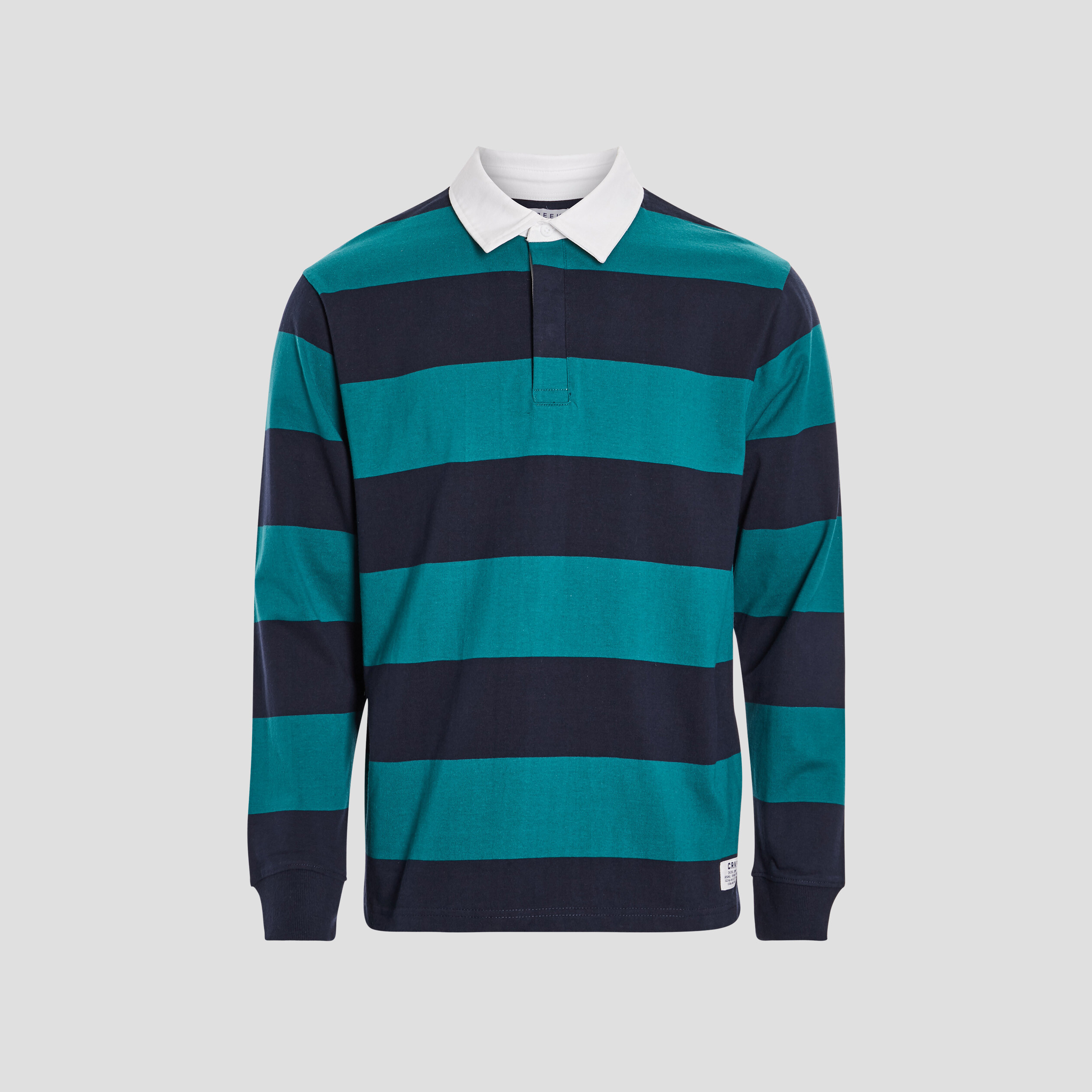 Polo manches longues vert menthe homme | La Halle