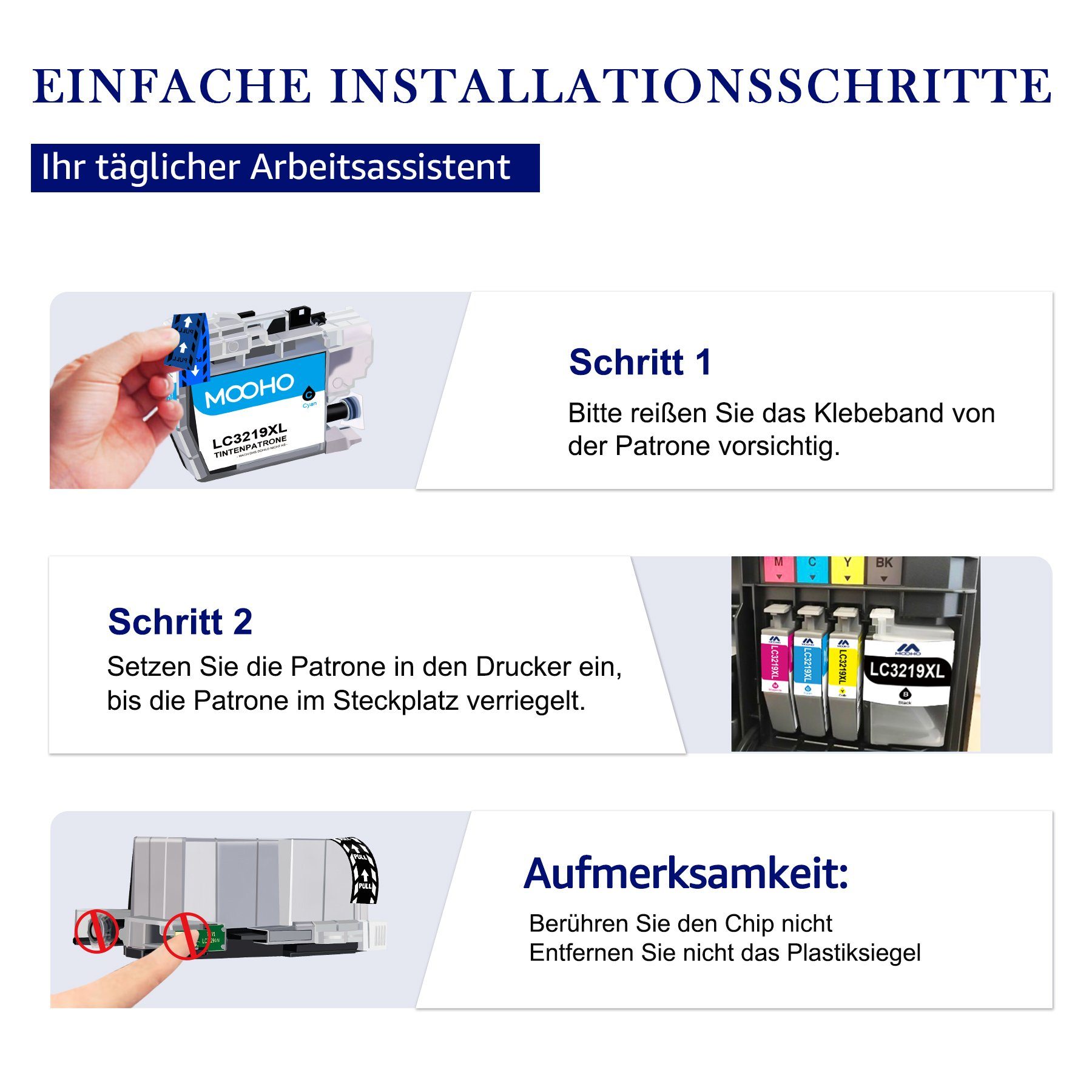 MOOHO 4er Multipack für LC3219 XL LC3219XL MFC-J5330DW J5335DW Tintenpatrone (J5730DW)