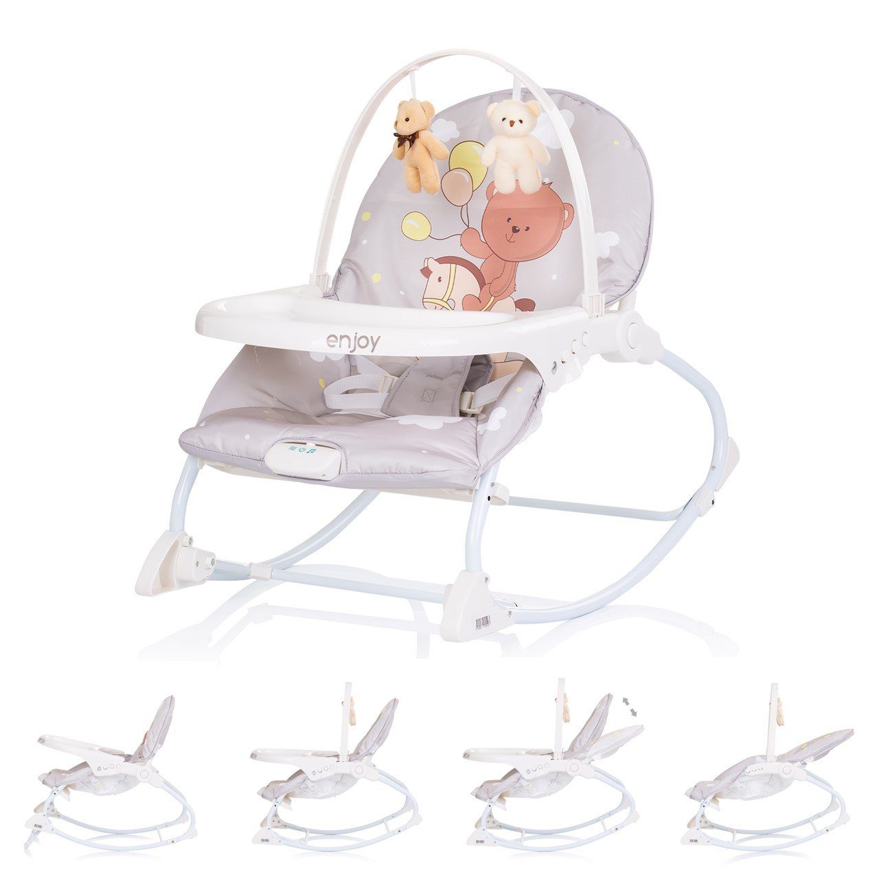 Chipolino Babywippe Babywippe Enjoy, Stuhl, Schaukelfunktion, Musikfunktion, Spielbogen