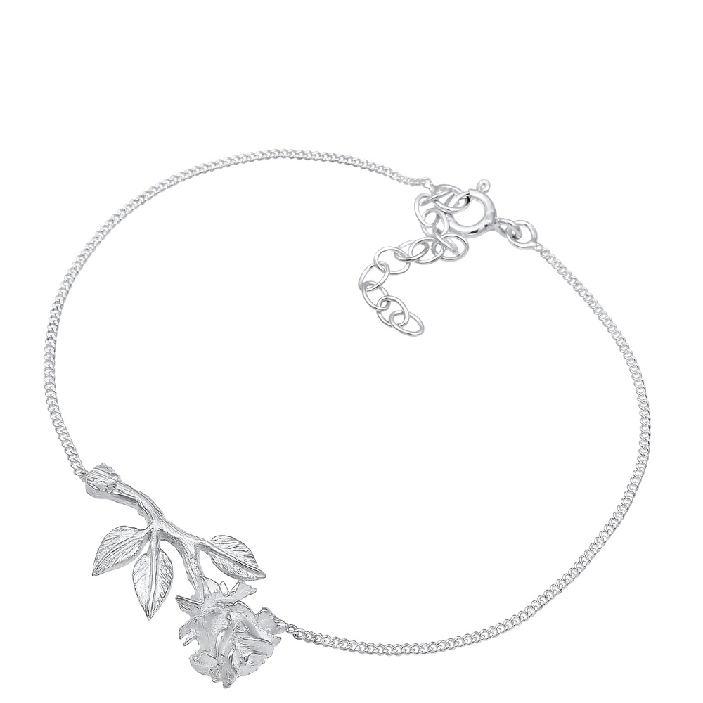 Elli Elli Bracelet Pendentifs Rose Amour Bracelet Femme - (925/1000) Argent Bracelet