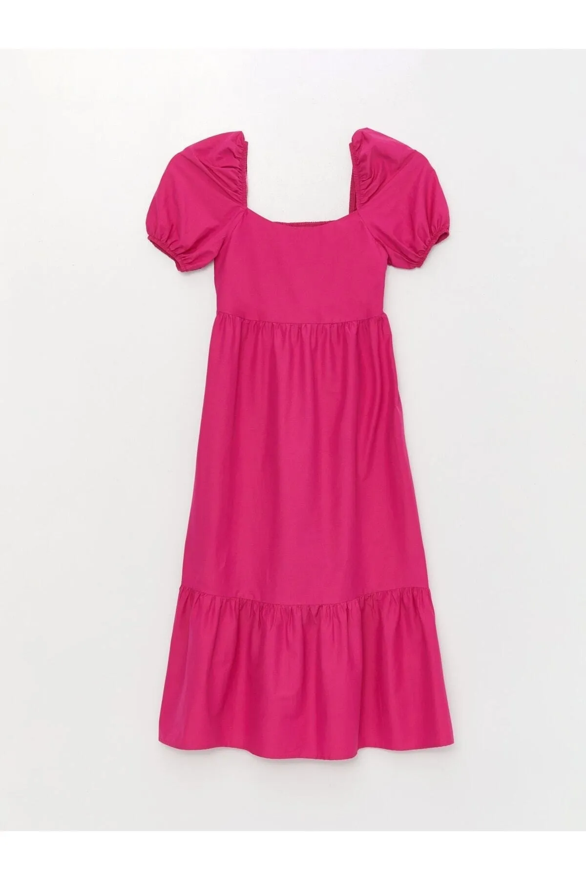 LC Waikiki  Damenkleid mit geradem U-Ausschnitt und Ballonärmeln