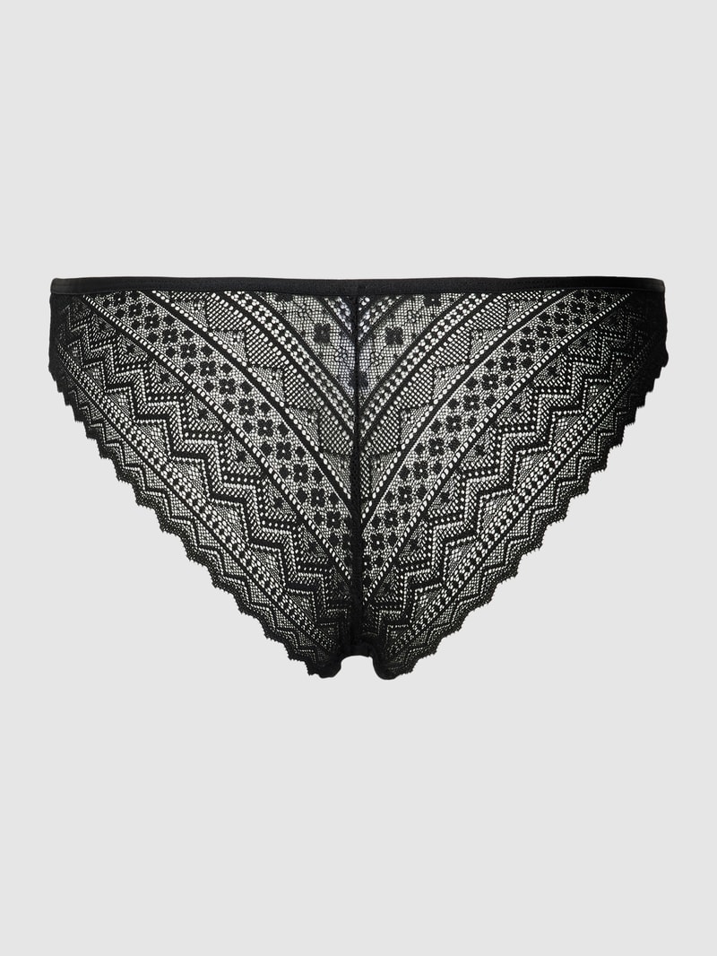Slip mit Spitzenbesatz Modell 'EVERYDAY LACE' in schwarz