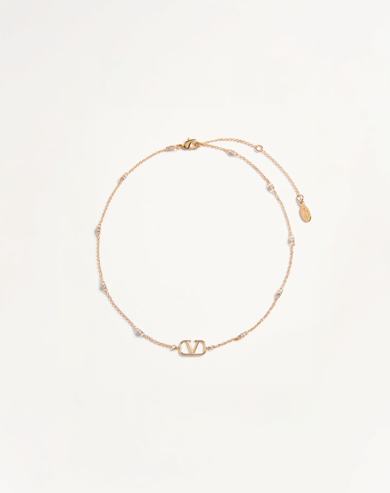 Colar Mini VLogo Signature em metal e cristais Swarovski®