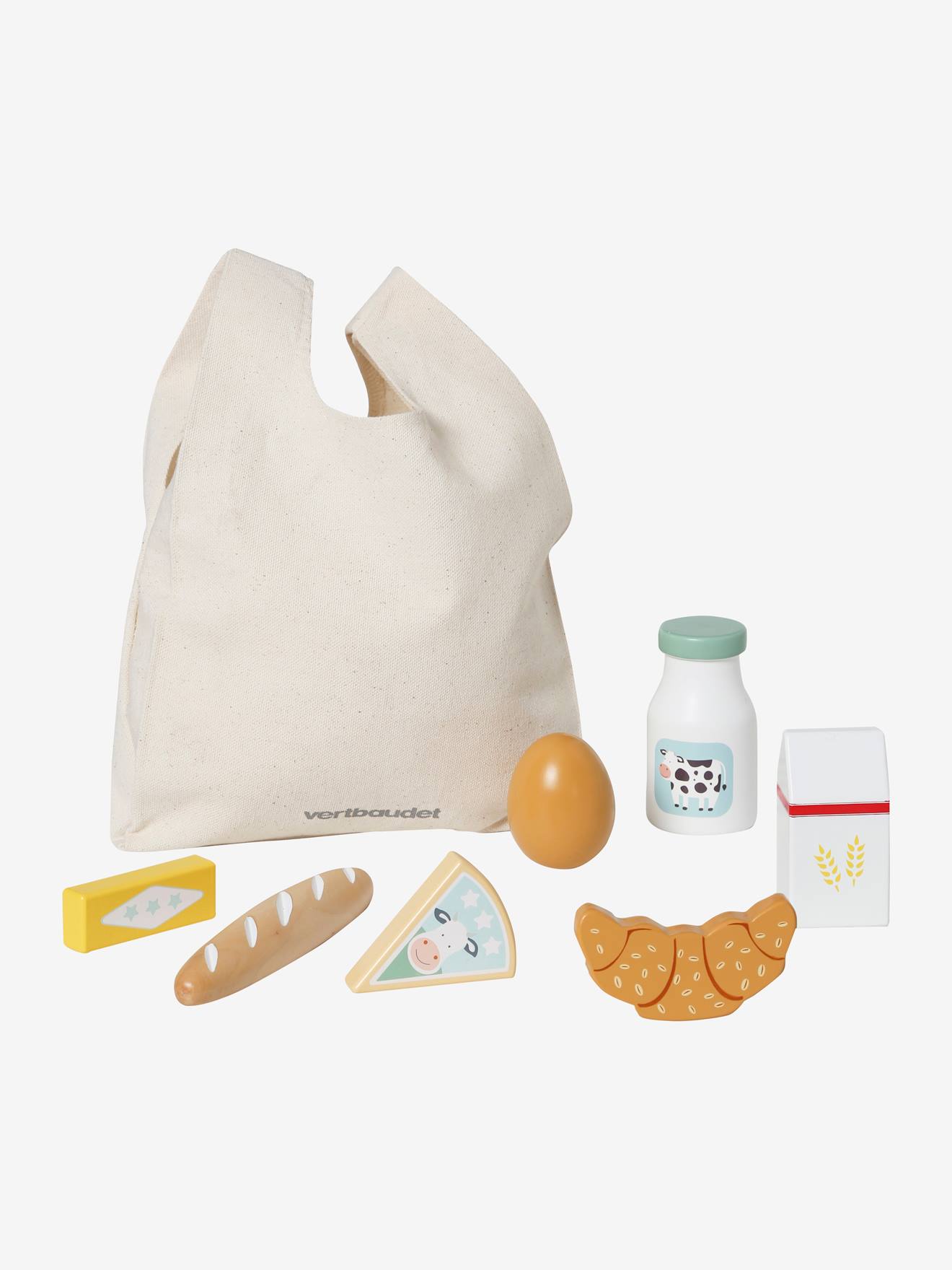 Sac avec provisions en bois FSC® multicolore