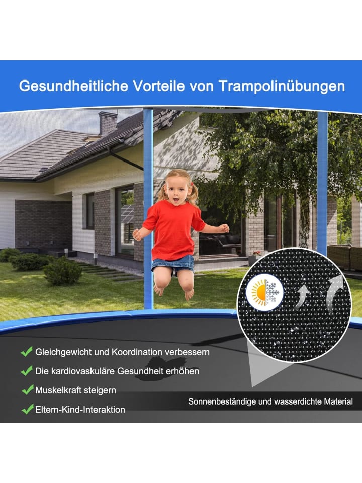 COSTWAY Trampolin φ244cm Outdoor in Blau günstig kaufen onesize