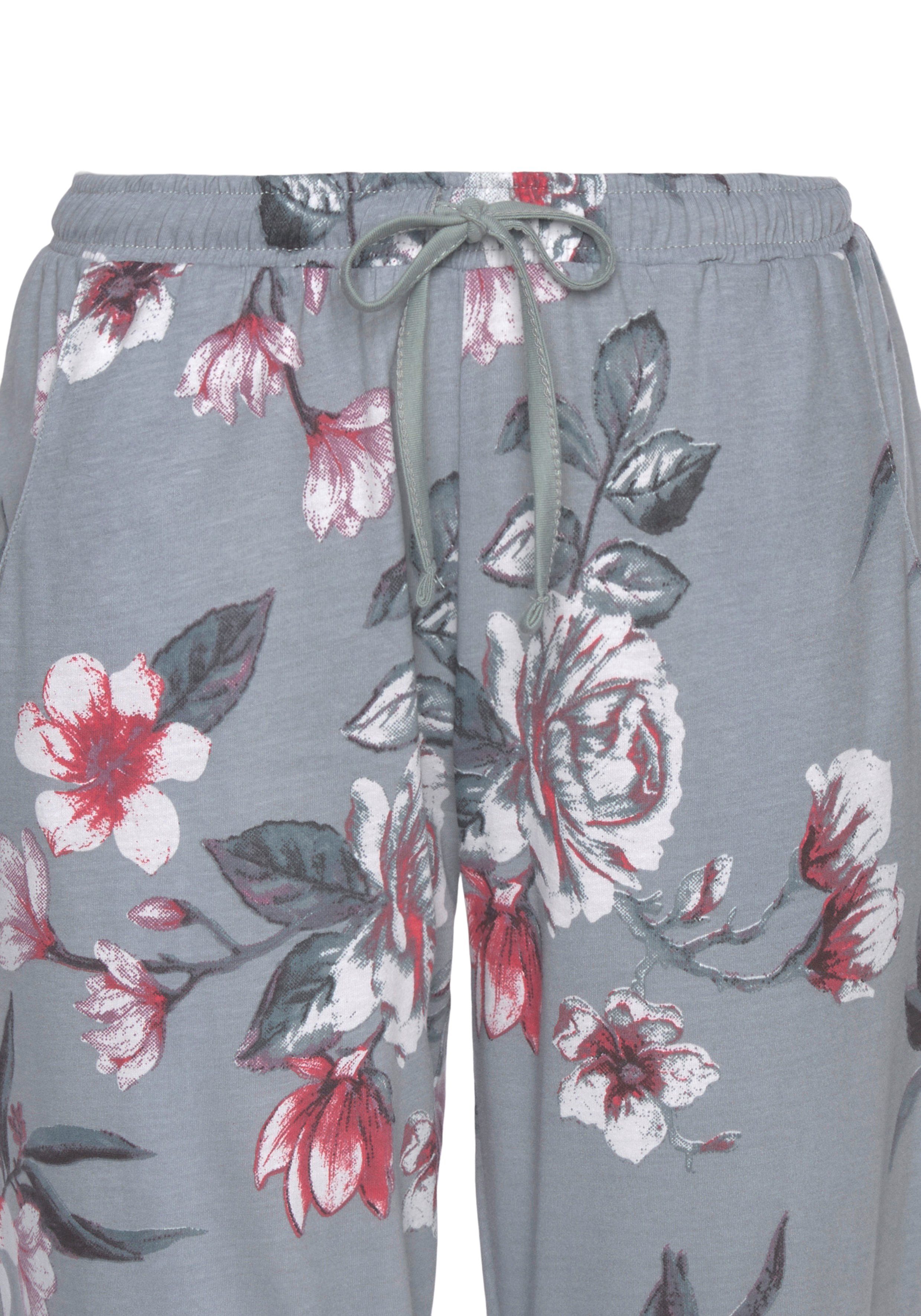 Vivance Dreams Pyjama (2 tlg., 1 Stück) mit Hortensienmuster