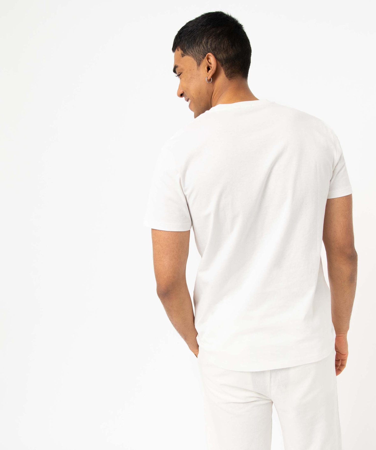Tee-shirt homme à manches courtes et motif abstrait blanc | GEMO