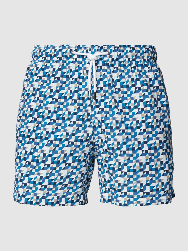 Badehose mit Allover-Muster in blau