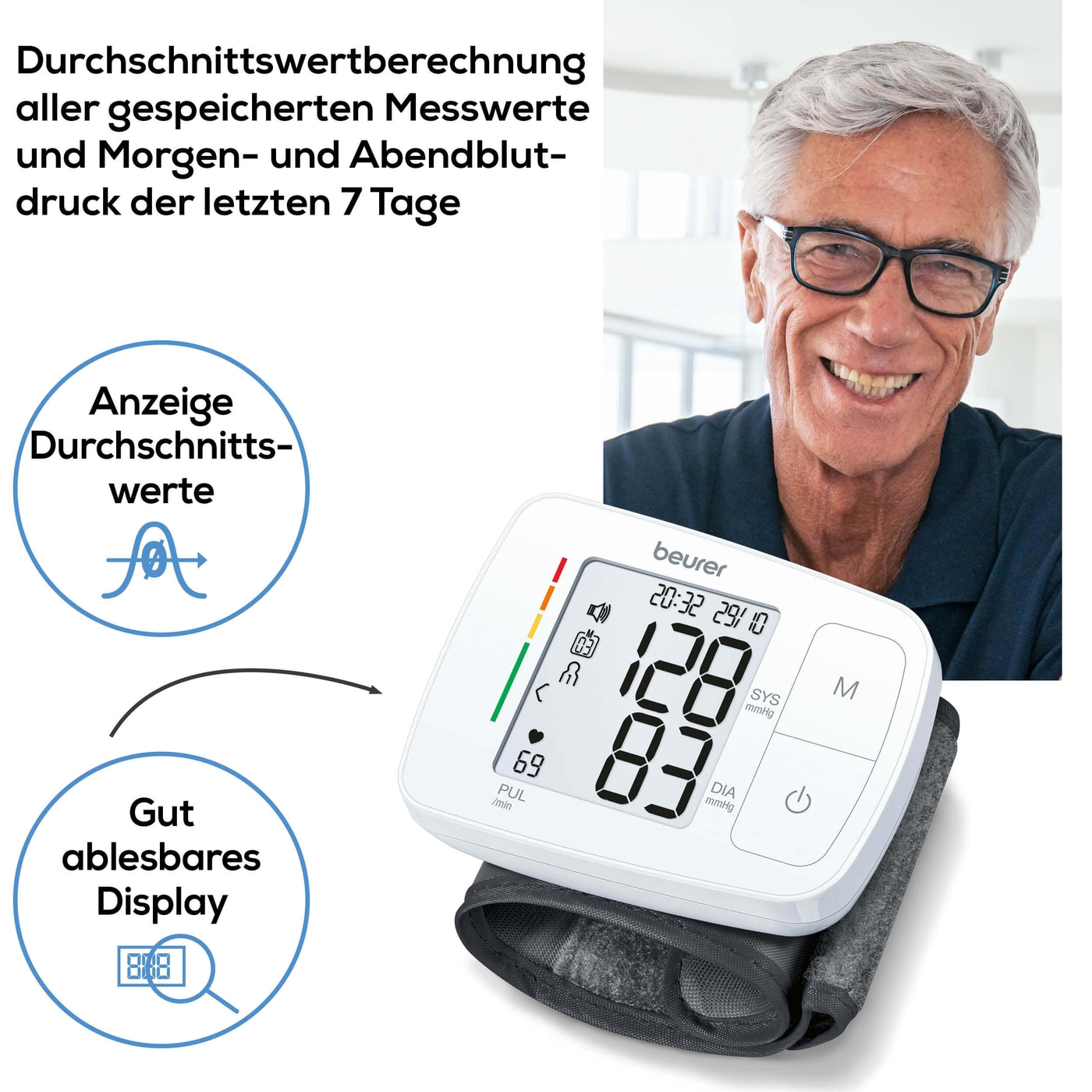Beurer sprechendes Handgelenk-Blutdruckmessgerät BC 21-Handgelenk-Blutdruckmessgerät mit Sprachausgabe