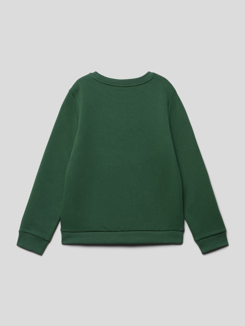 Sweatshirt mit Label-Applikation in dunkelgrün