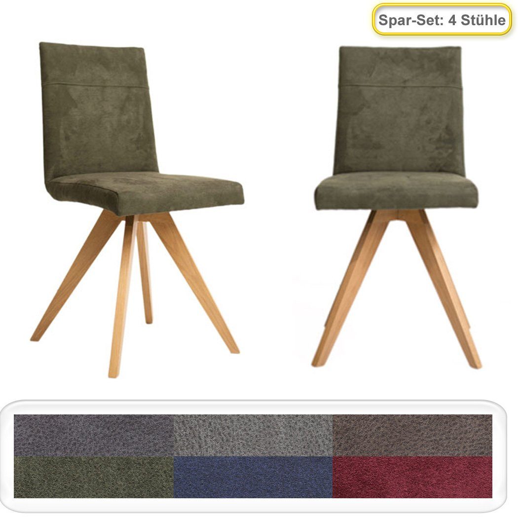 expendio Polsterstuhl Caja (Spar-Set, 4 St), Buche natur lackiert, Arizona Moonlight Ocean 4422 aus Massivholz