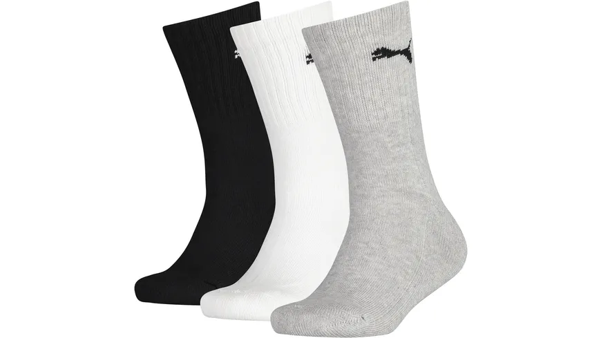 PUMA Kinder Sportsocken 3er Pack grey/white/black