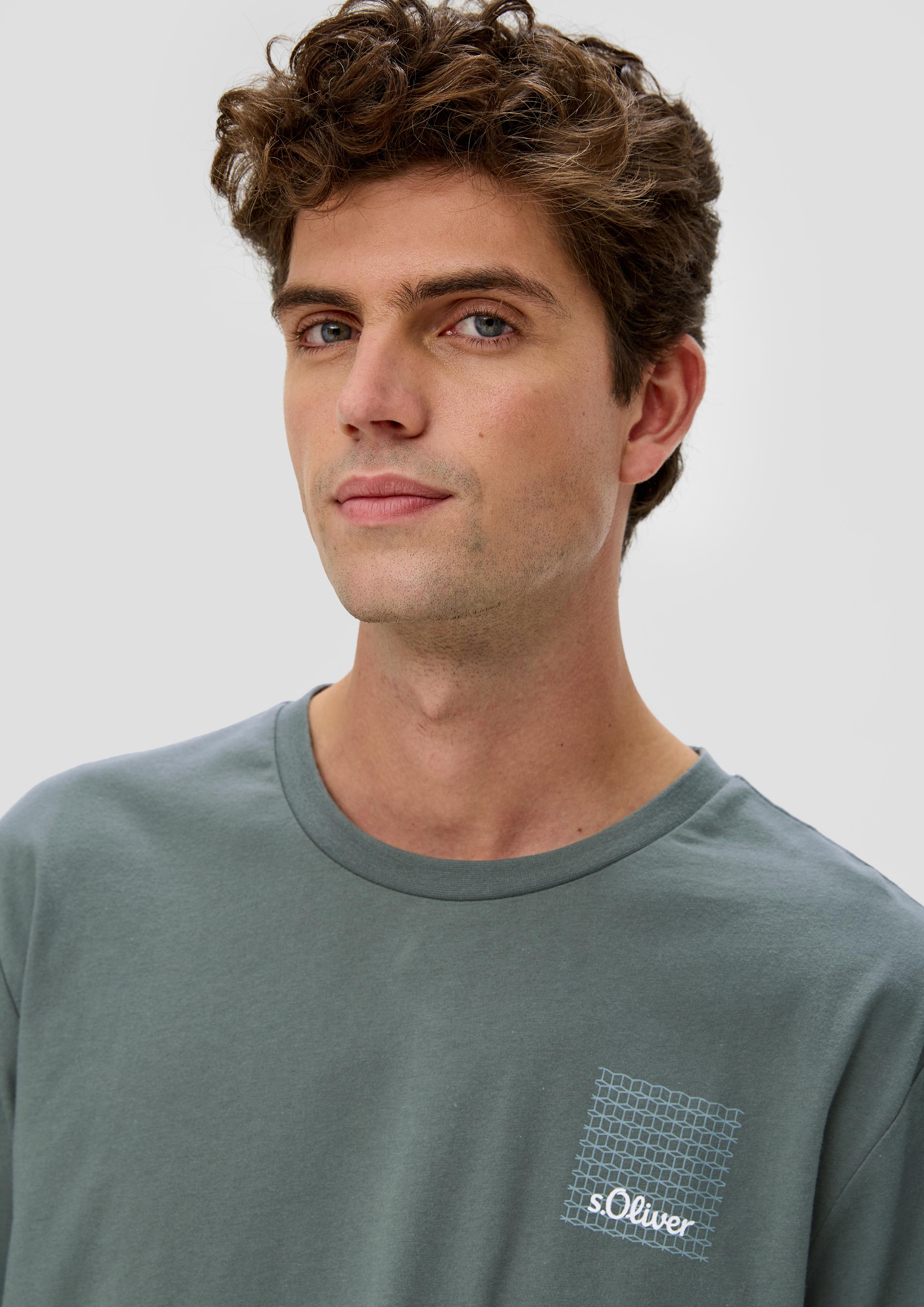 Langes Pyjama-Shirt mit Logoprint  6009076-7800