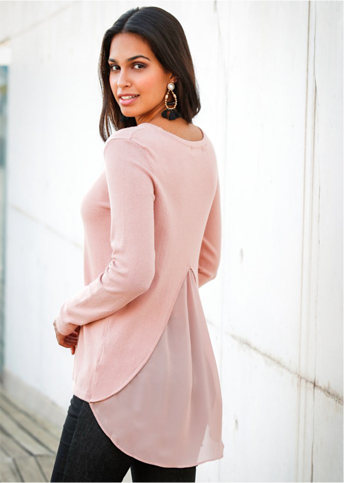 Pullover mit Bluseneinsatz