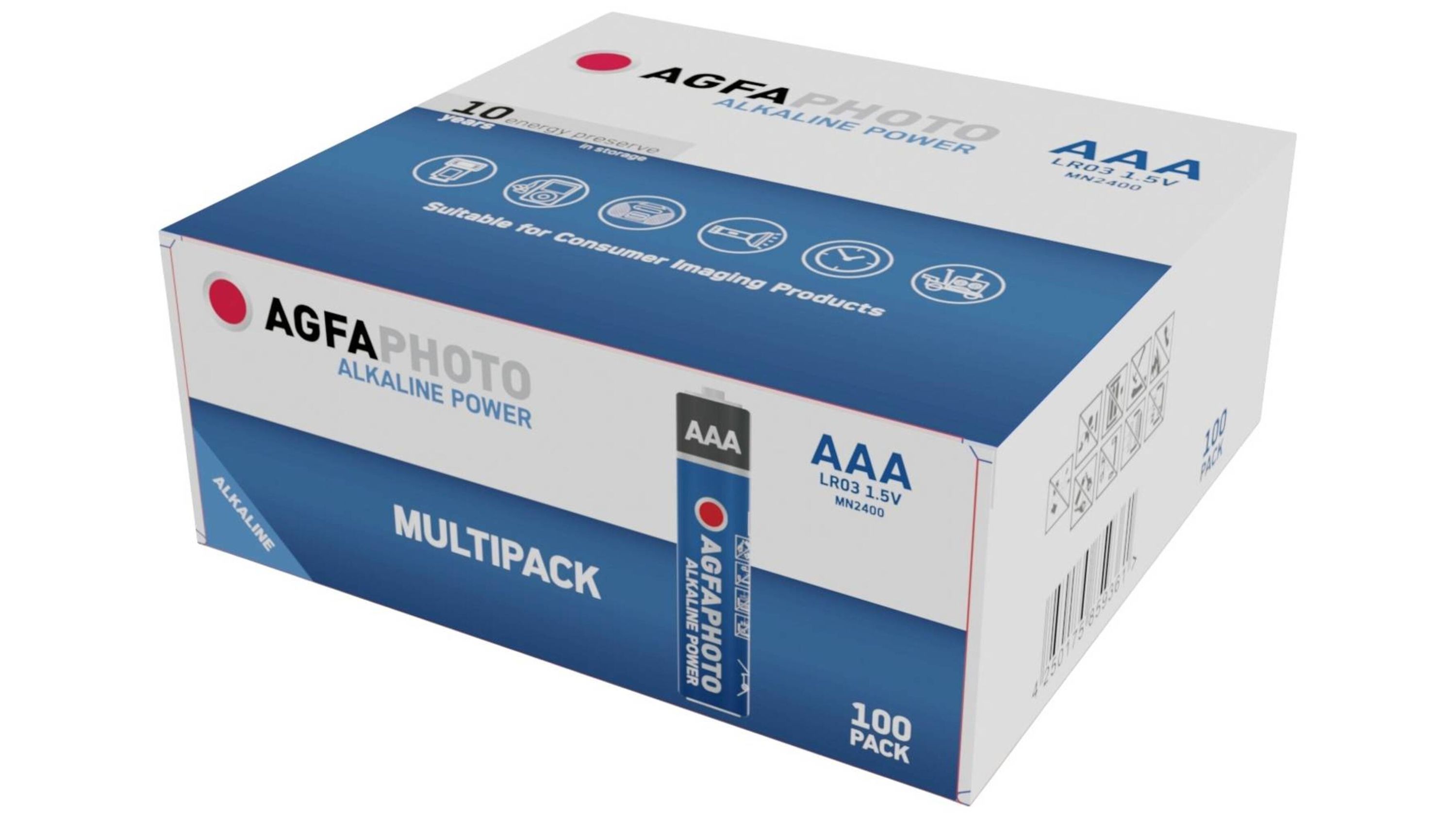 AgfaPhoto Power LR03 Micro Set von 100 AAA-Batterien