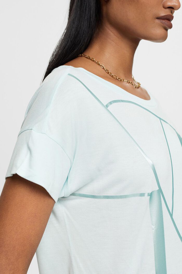 T-Shirt mit Metallic Print, LENZING™ ECOVERO™