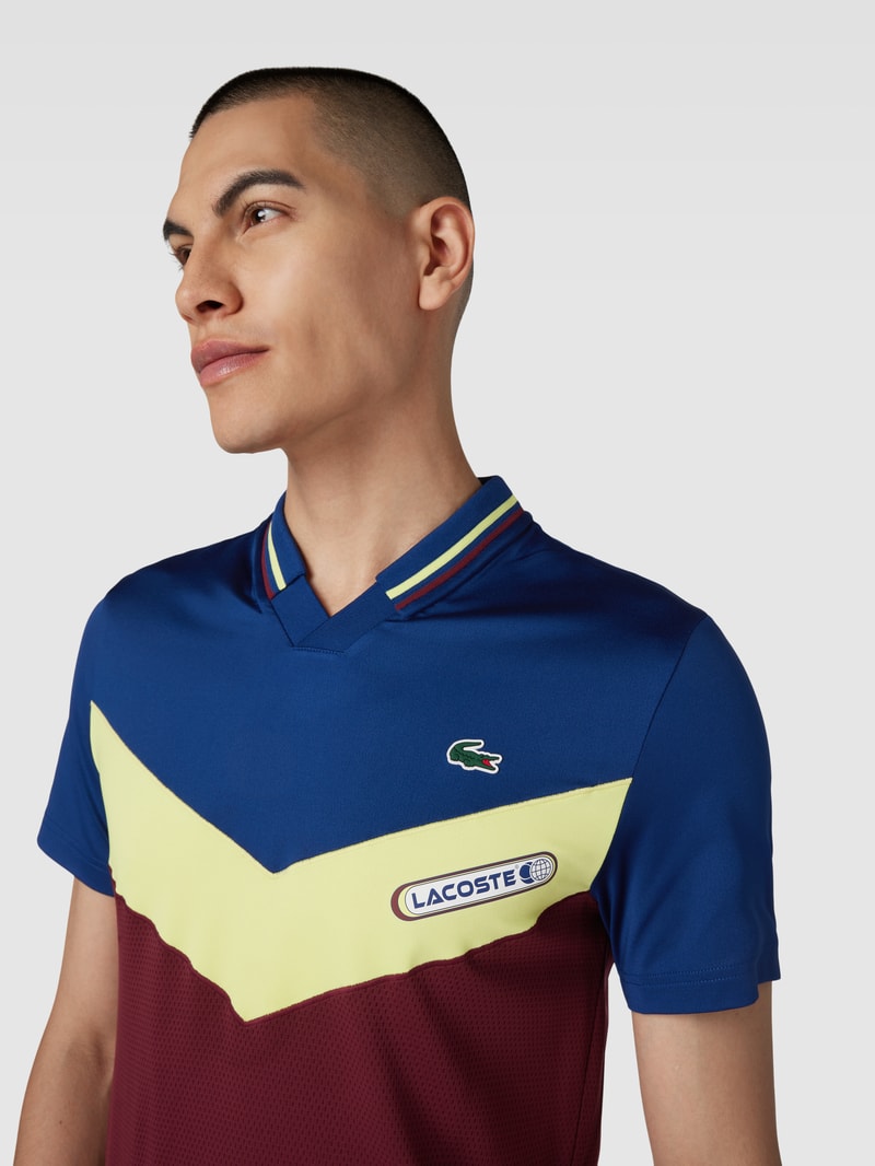 Poloshirt mit Label-Print in bordeaux rot