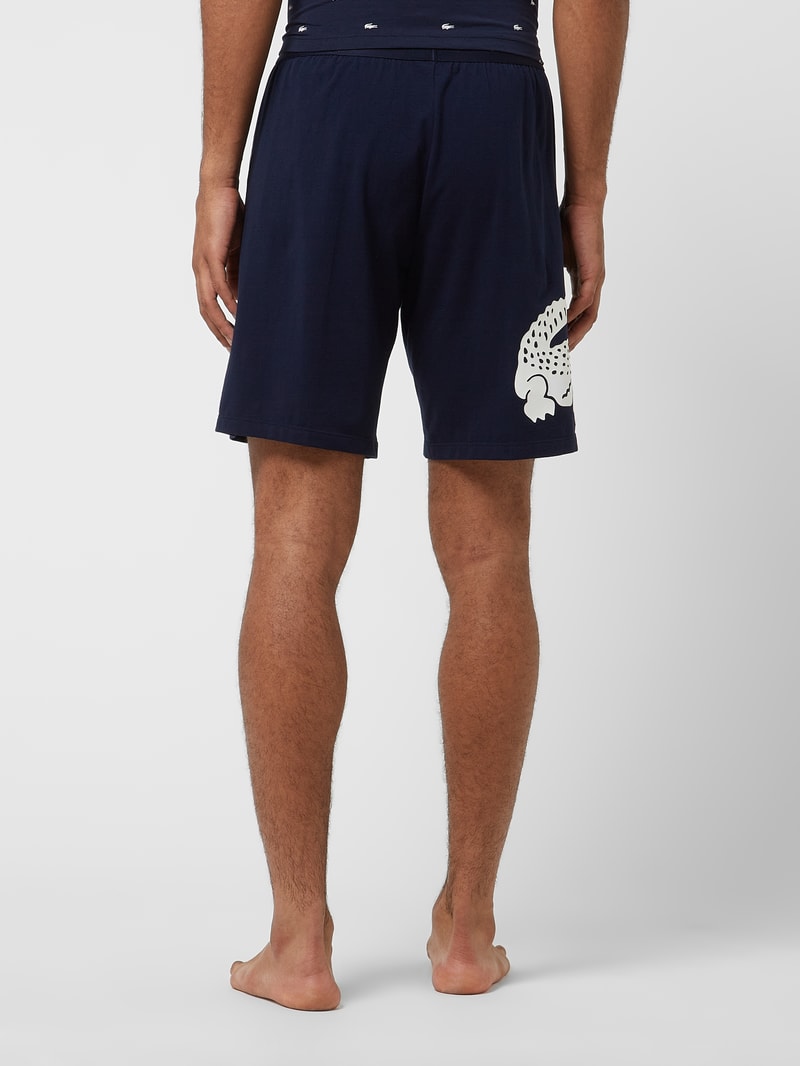 Pyjama-Hose mit Logo in dunkelblau