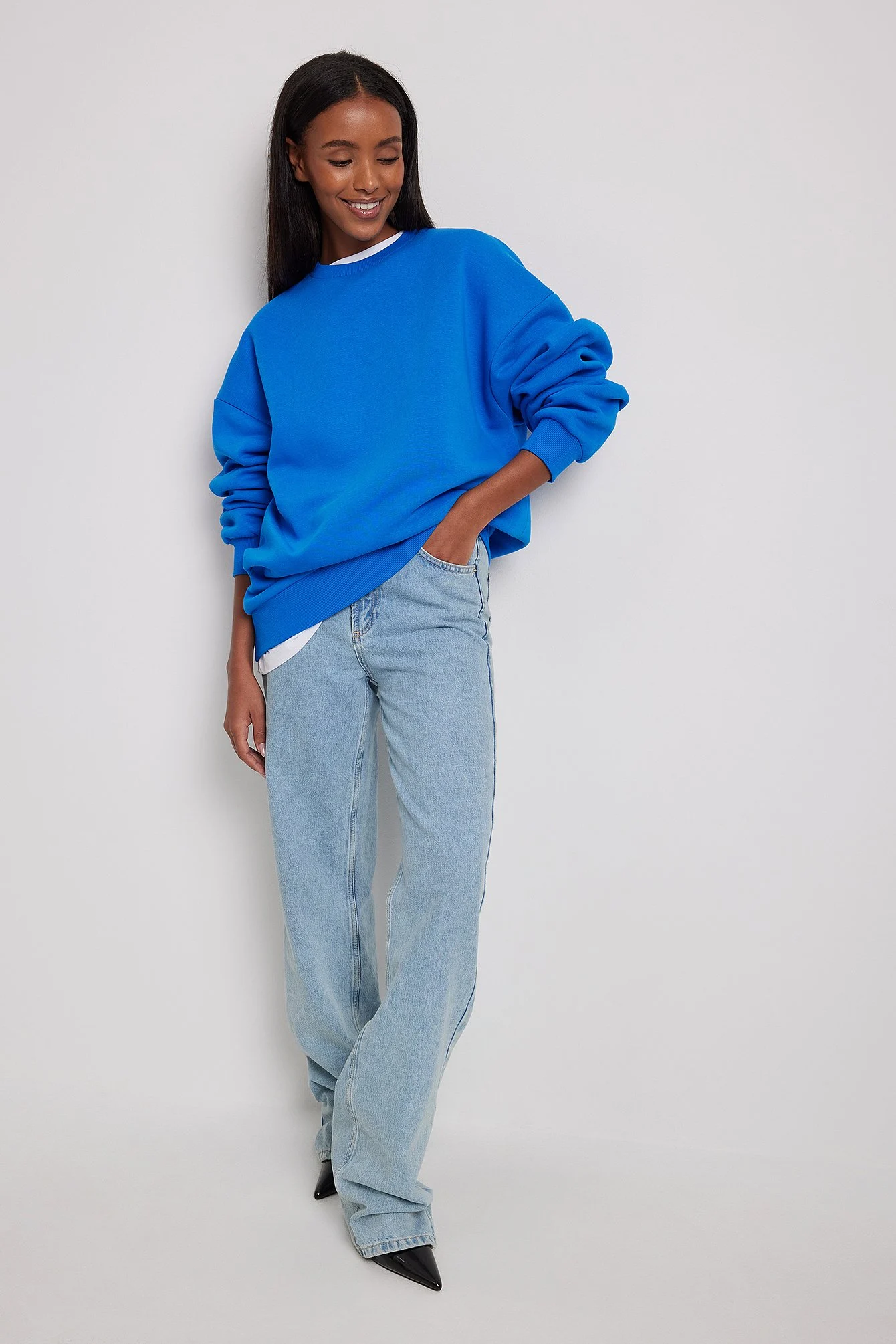 Gebürstetes Sweatshirt in Übergröße