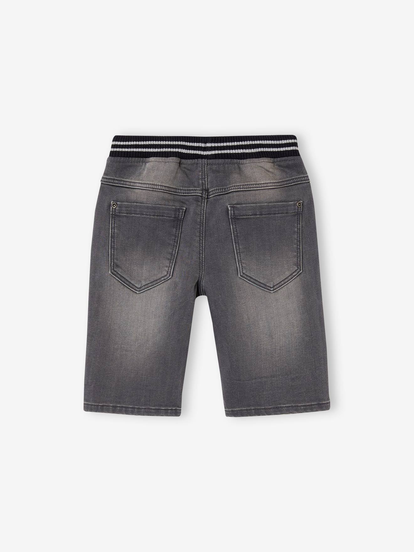 Vertbaudet Jungen Shorts mit Schlupfbund, Denim-Look - blue stone