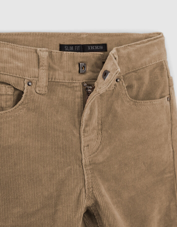 Pantalon SLIM moka en velours milleraies garçon