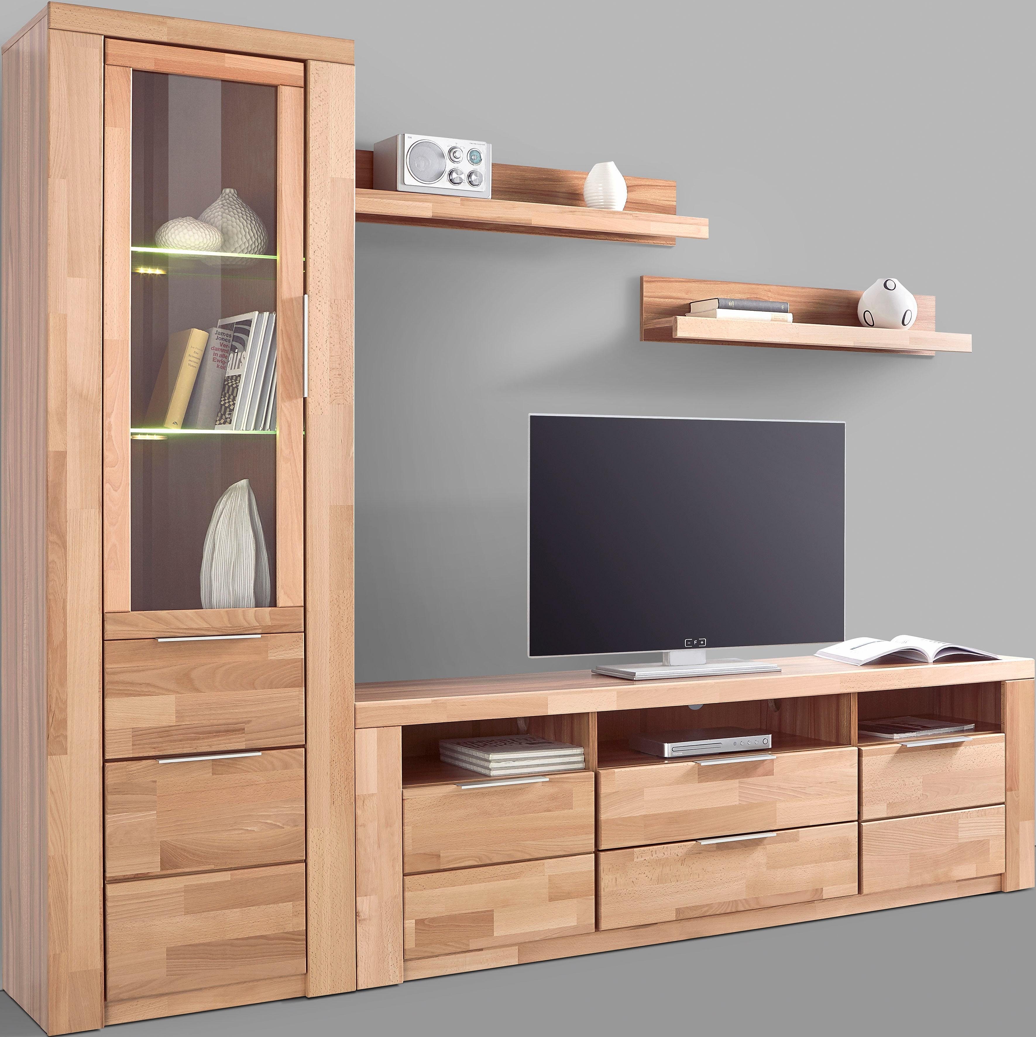 Woltra Wohnwand ZARA, (Set, 4-St), teilmassives Holz