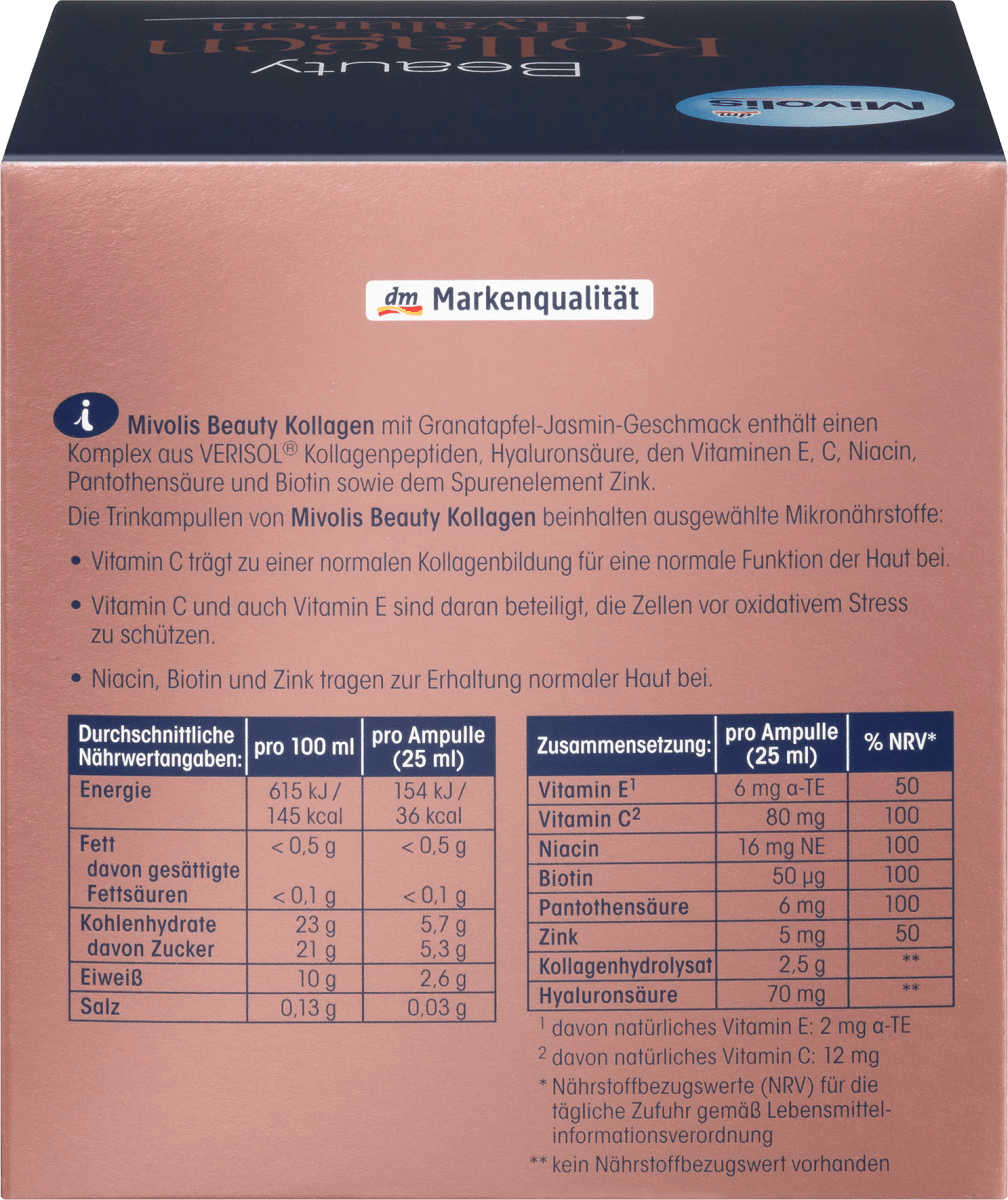 Beauty Kollagen + Hyaluron, Trinkampullen, 20 St., 500 ml