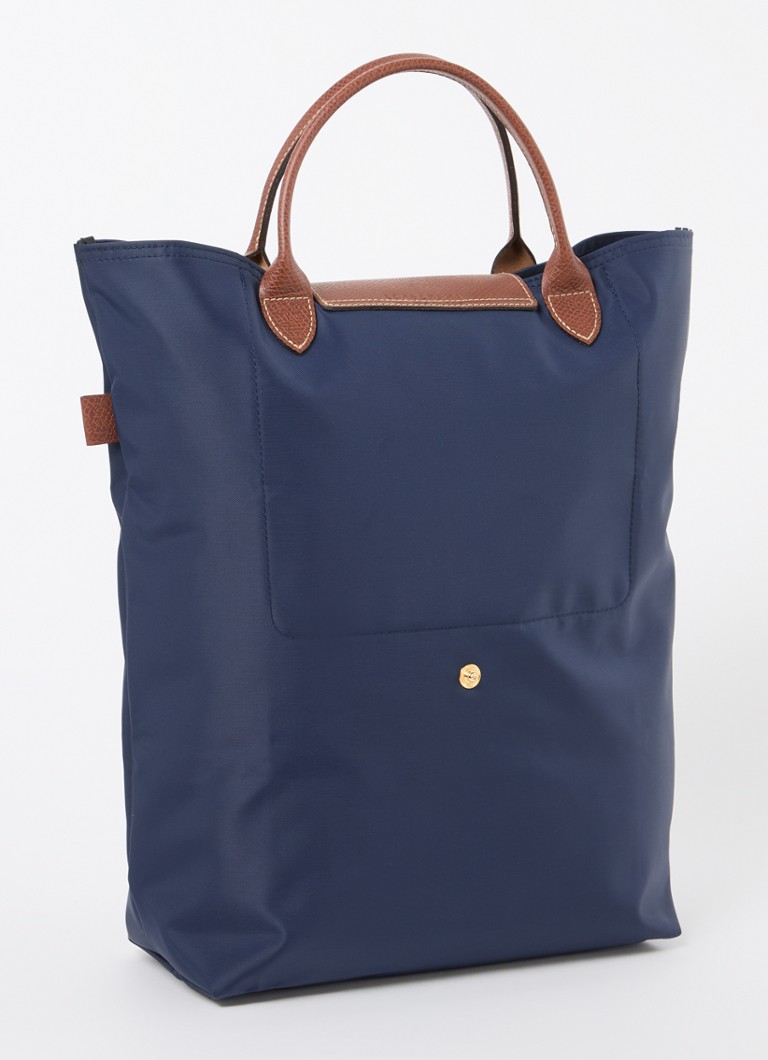 Geantă Longchamp Le Pliage Original, mărimea M, cu detalii din piele.