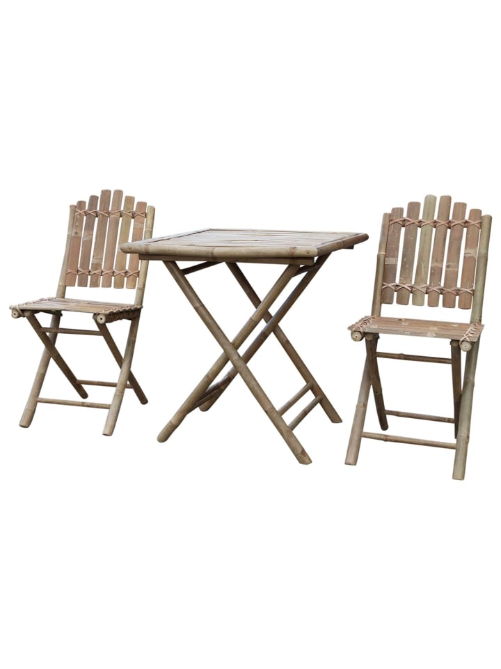Chic Antique Gartentisch mit Stühlen Lyon in Natur günstig kaufen onesize