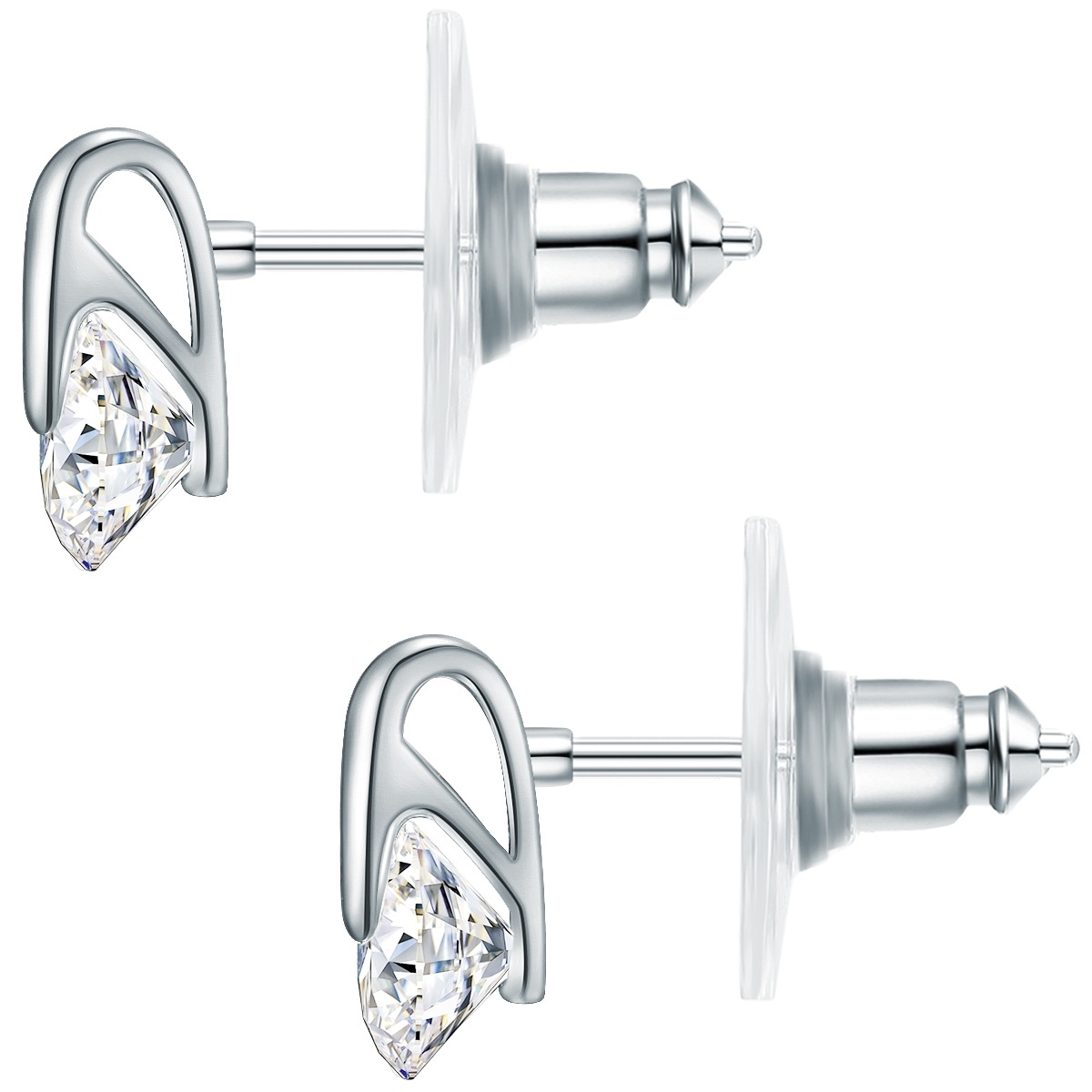Ohrstecker Metall-Legierung Zirkonia in Silber
