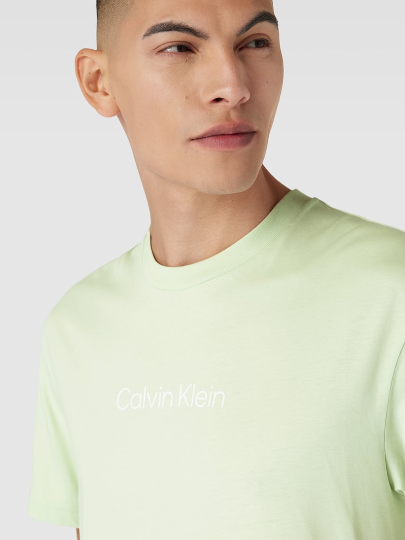 T-Shirt mit Label-Print Modell 'HERO' in neon grün