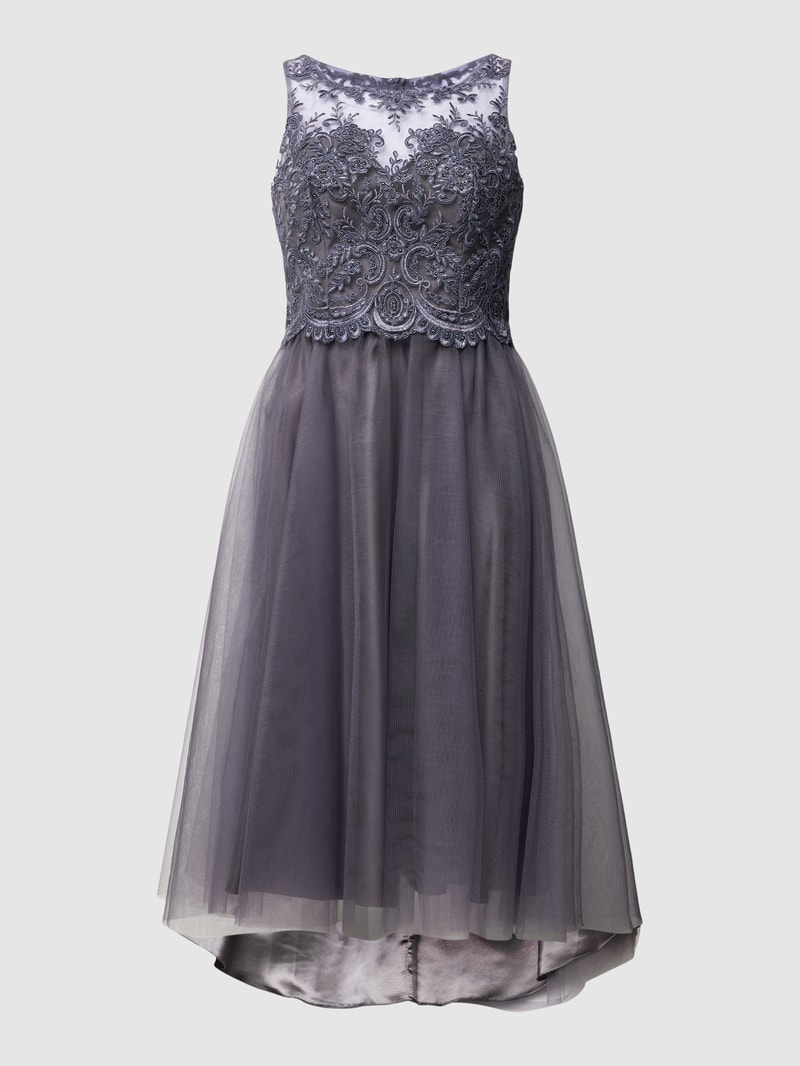 Cocktailkleid mit Rundhalsausschnitt in graphit