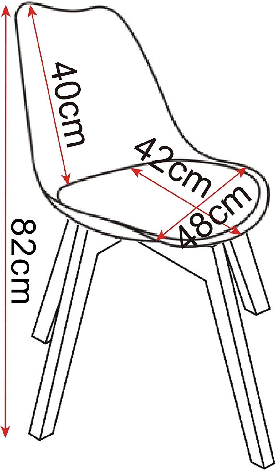 Woltu Esszimmerstuhl (Set, 6 St), Designstuhl Sitzfläche aus Kunstleder