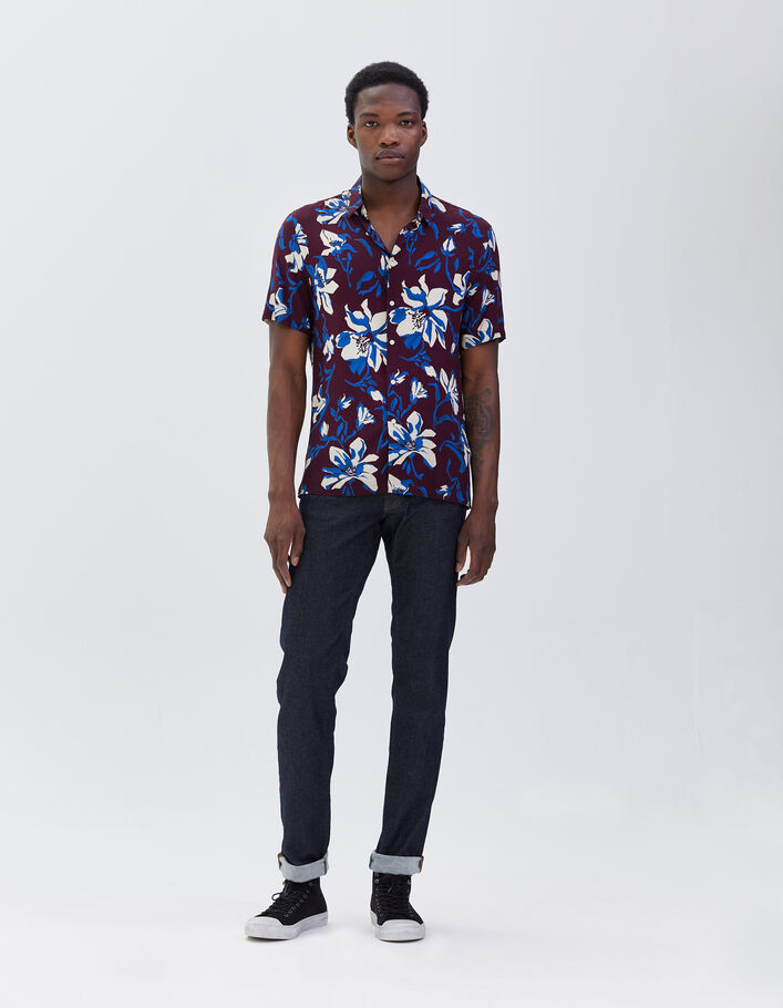 Chemise REGULAR burgundy imprimé maxi fleurs Homme