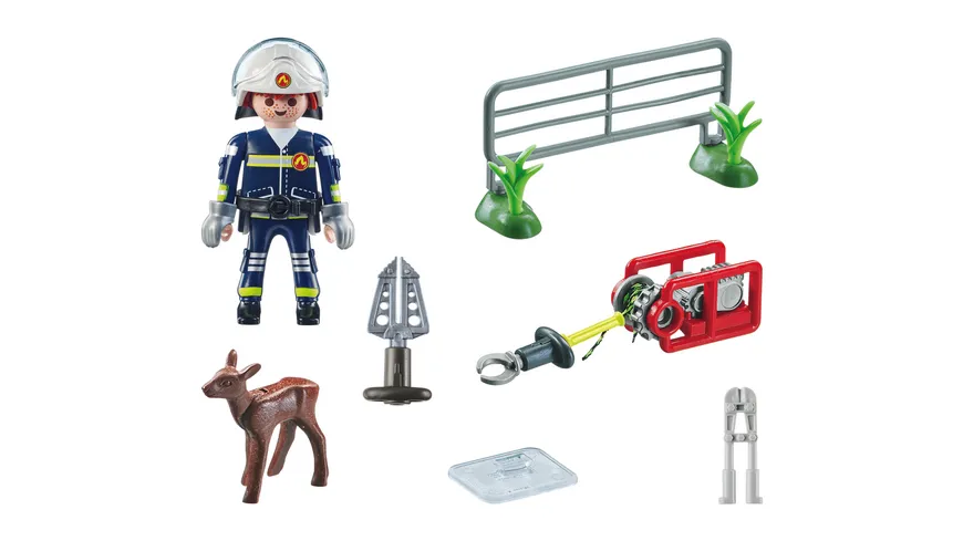 PLAYMOBIL 71467 ACTION HEROES Feuerwehr-Tierrettung