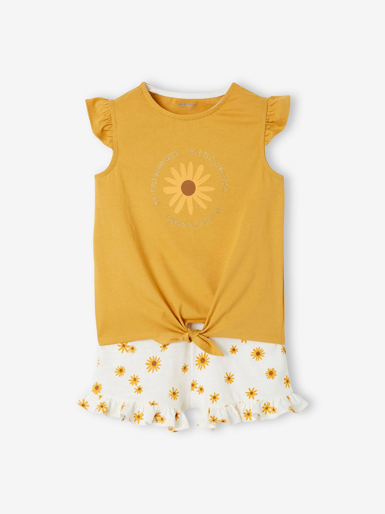Vertbaudet Mädchen-Set: T-Shirt & Shorts Oeko Tex - aqua
