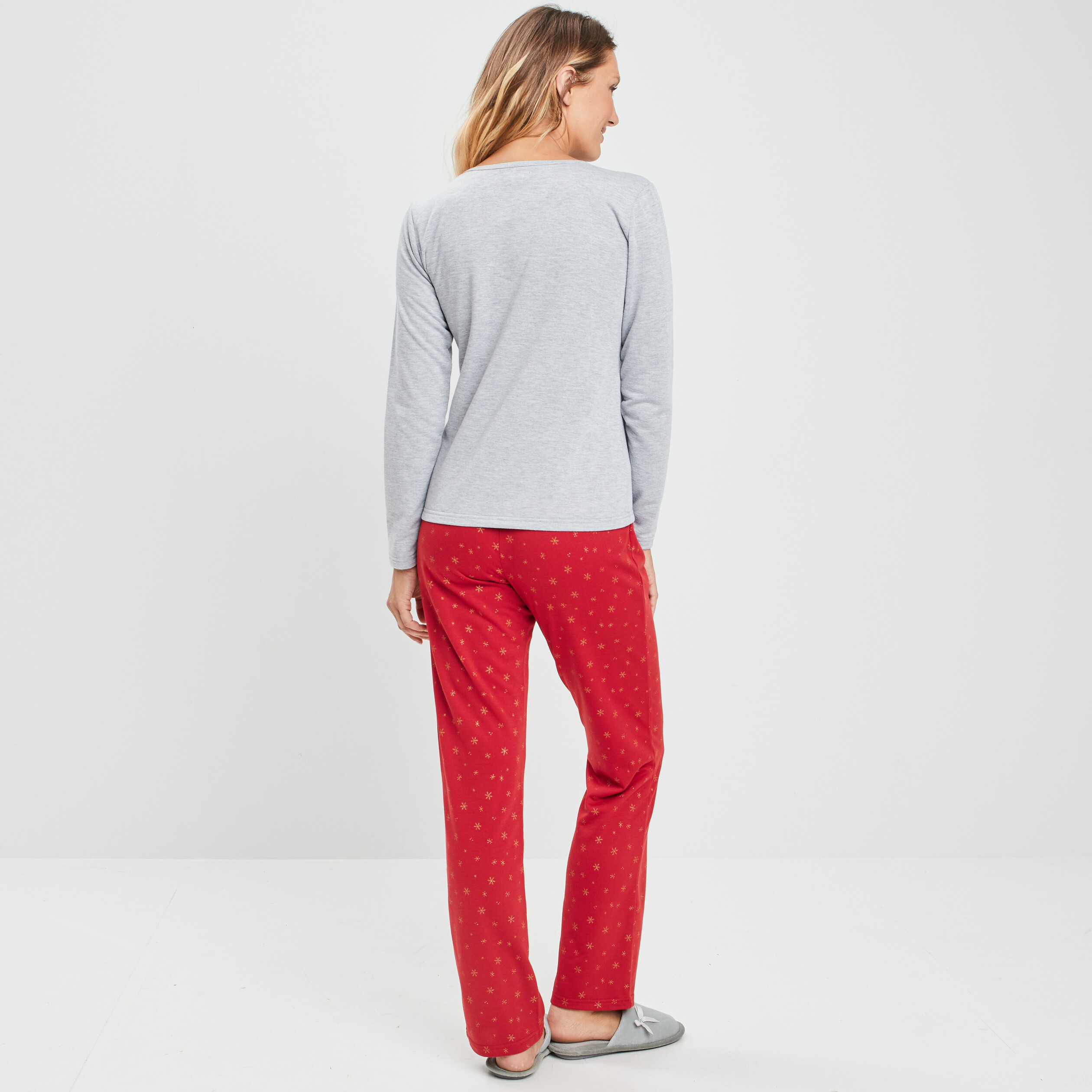 Ensemble pyjama 2 pièces gris clair femme | La Halle