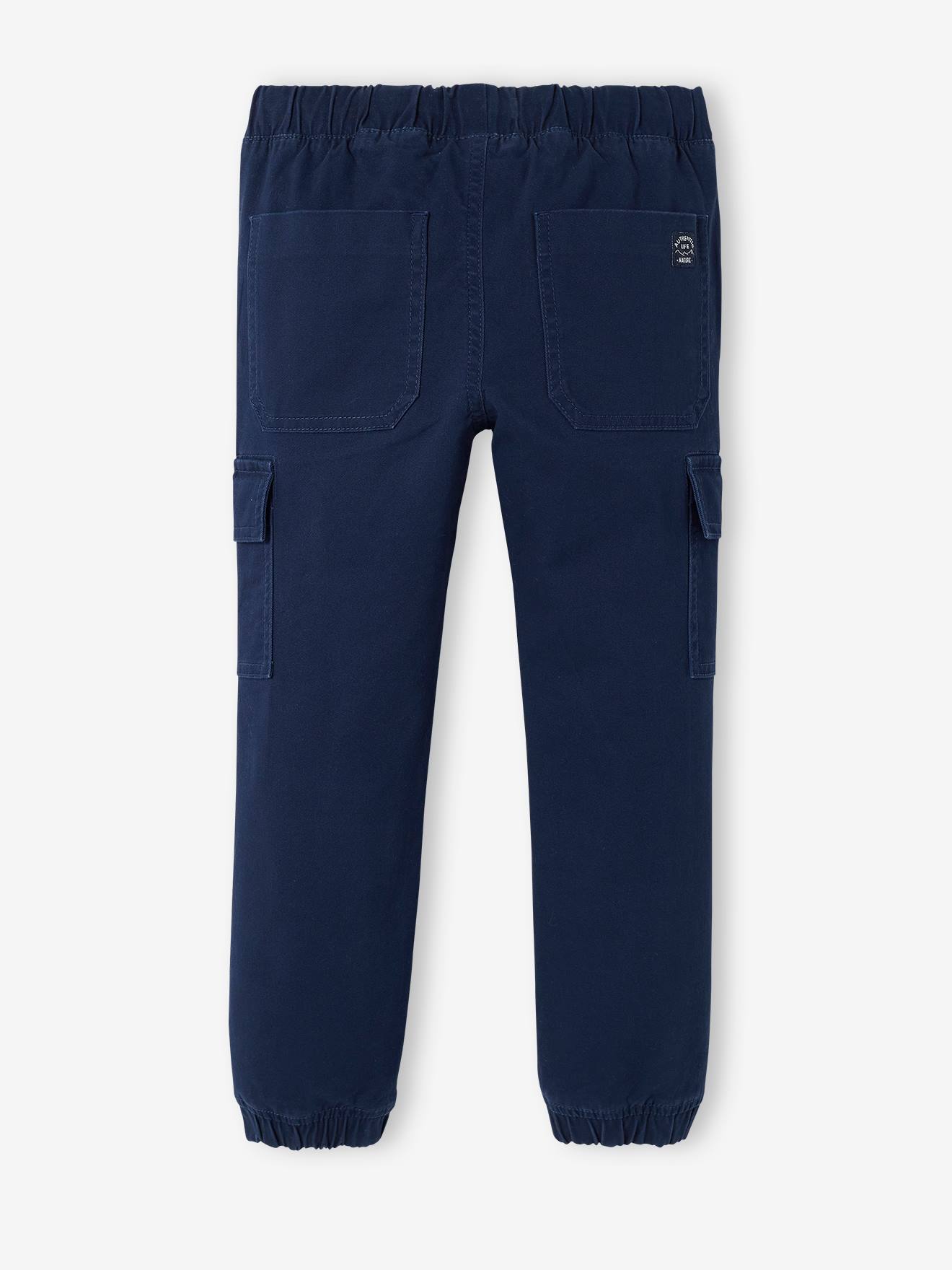 Pantalon battle garçon facile à enfiler navy