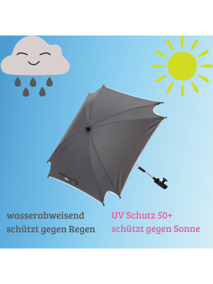 fillikid Sonnenschirm XL Exklusiv Sonnenschutz für Kinderwagen & Buggy in Grau günstig kaufen onesize
