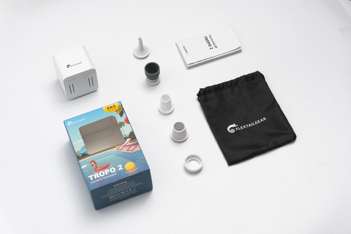 Flextail Gear Tropo 2 weißer batteriebetriebene Luftpumpe