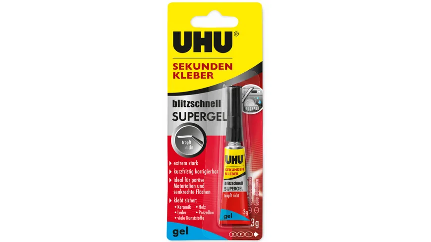 UHU Sekundenkleber blitzschnell SUPERGEL 3g 3 g