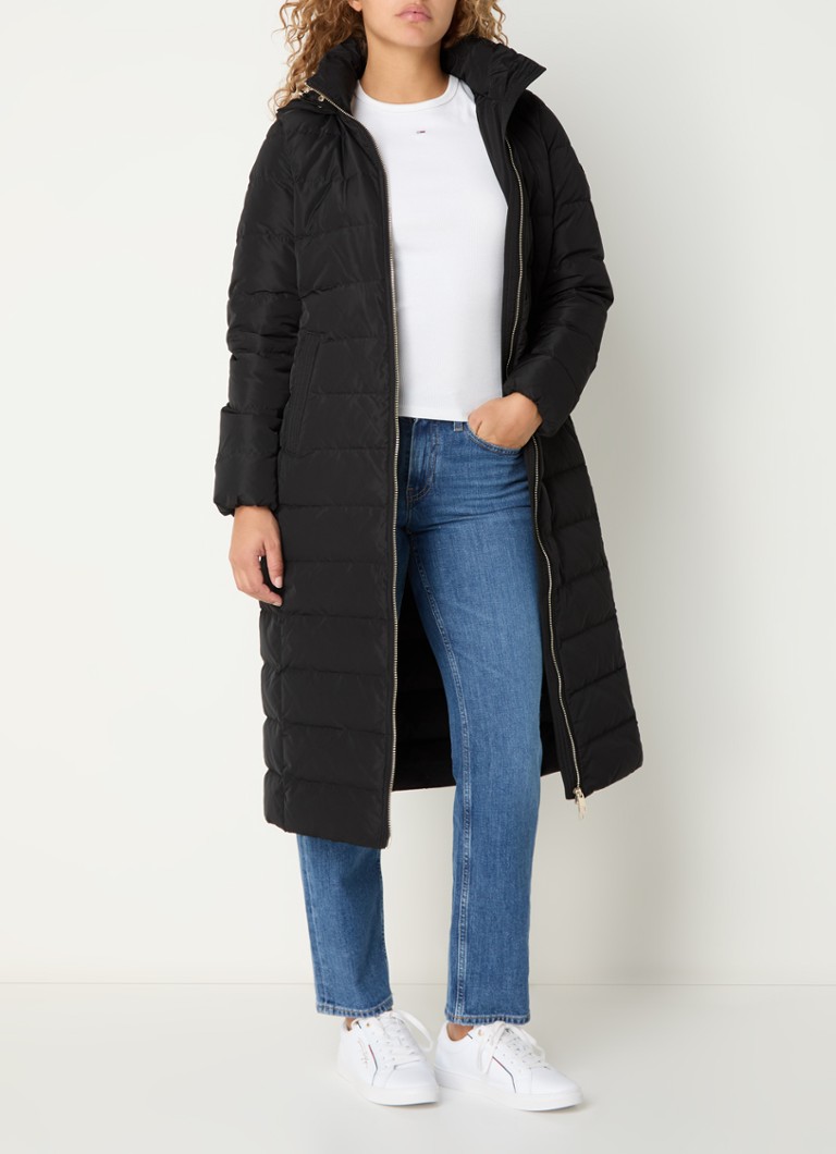 Tommy Hilfiger Quilted parka with down filling and detachable faux fur collar